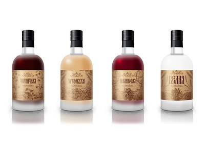 Label for liqueur art blueberries branding design graphicdesign horseradish illustration line art raspberries tinctures traditional vector vodka