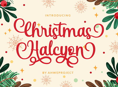 Christmas Halcyon - Lovely Script Font apparel branding christmas handwritten handwritting invitatin logotype script wedding