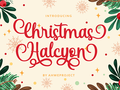 Christmas Halcyon - Lovely Script Font apparel branding christmas handwritten handwritting invitatin logotype script wedding