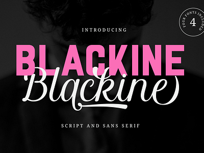 Blackine - Vintage Font Duo Script and Sans Serif