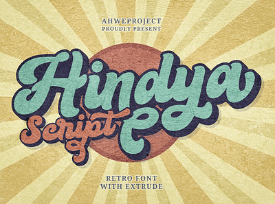 Hindya - Retro Script with Extrude wedding card fonts