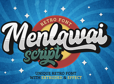 Menlawai - Retro Font with Extrude Style calligraphy