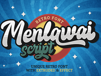 Menlawai - Retro Font with Extrude Style