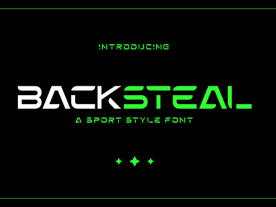 Backsteal - A Sport Style Font