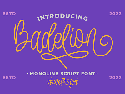 Badelion - Monoline Script Font logotype