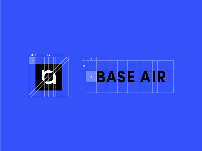 Base Air Logo black blue branding color design flat logo type typography vector