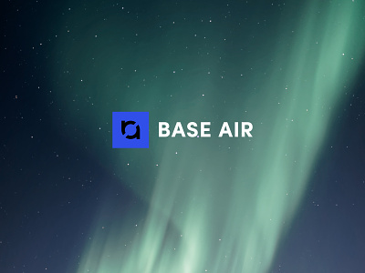 Base Air Logo air aurora blue branding color design flat logo photography stars technology vector