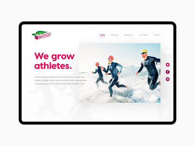 Endurance Farm Website athlete branding color design endurance farm flat green logo photography red tablet type typography ui web website