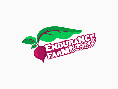 Endurance Farm Logo beet branding color design endurance farm flat green leaf logo red type typography vector