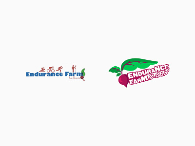 Endurance Farm Before and After beet before and after branding color design endurance farm flat green leaf logo red type typography vector