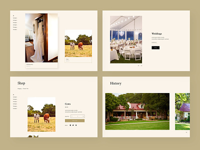 Howell Farms Website branding brown color farm flat photography red shop type typography ui uiux web web design website website design wedding