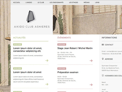 Aikido Club Asnières aikido grid webdesign website
