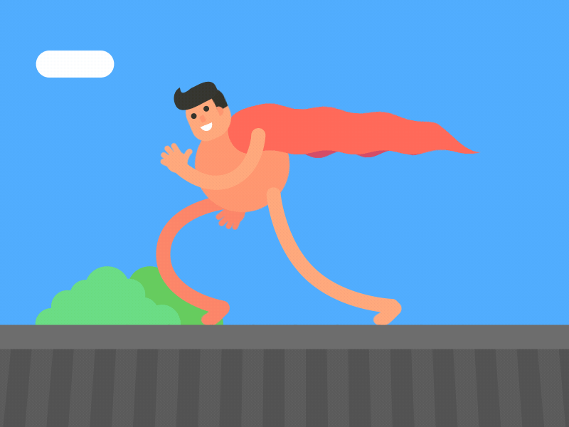 Running on the roof animation charachter design gif hidden man illustration running man