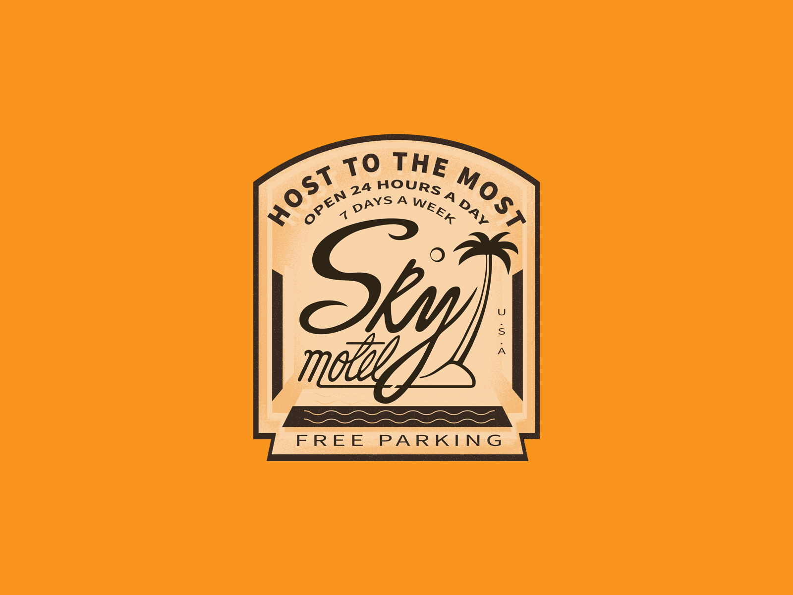 SKY MOTEL brand brand design branding icon illustration logo seal stamp vector