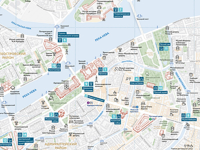 Saint Petersburg map by Diana on Dribbble