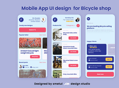 Bicycle mobile app 1 app art graphicdesign illustration minimal mobile app mobile ui typography ui uiux ux uxdesign web