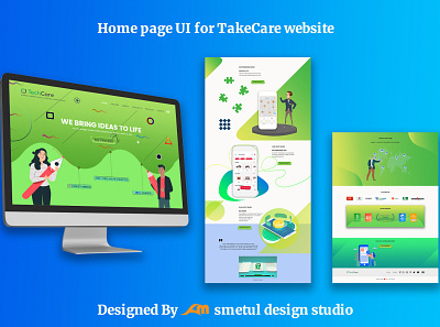 TechCare home page app design flat graphicdesign icon logo typography ui ux web