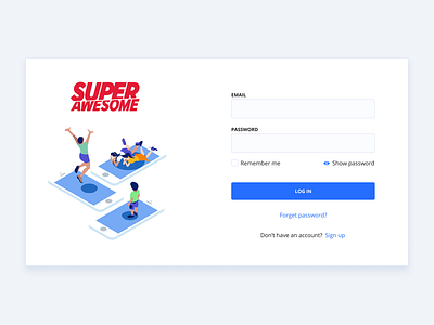 SuperAesome Cloud Login screen branding dashboard illustration ui ux web