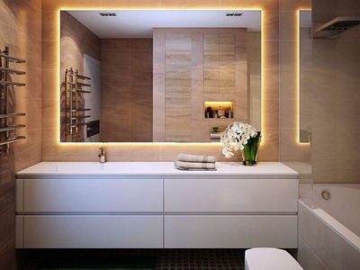 Terracotta bathroom 3dsmax accent bathroom bathtub ceiling countertops decoration design furniture design interiordesign lighting mirror sink tiles visual design wall