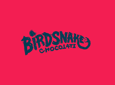 Birdsnake Chocolate illustration lettering logo typemark