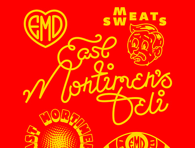 East Mortimer's Deli illustration lettering logo typemark