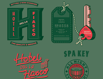 Hotel Del La Fiasco illustration lettering logo typemark