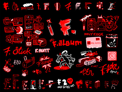 F. the Band illustration lettering logo typemark