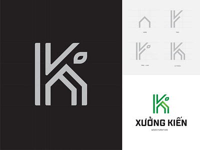 K logo branding design houselogo illustration klogo leaves logo letterk logo