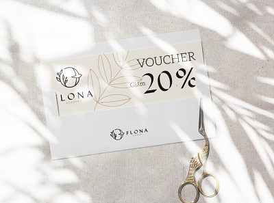 Gift voucher branding design flowers