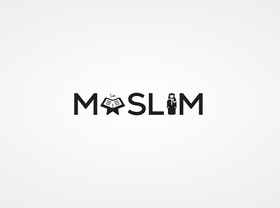 AS A MUSLIM design flat icon islamic logo minimal muslim