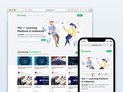 Circledoo | Website landing page mobile web simple ui ux web web design