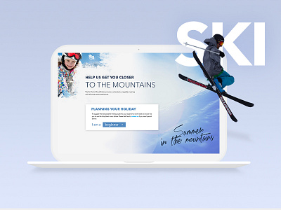 Ski Website Landing Page blue concept desktop landing page ski skiing sport ui ux web design website