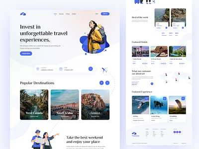 Travel Experiences Website booking clean concept design detail experience flat home invest logo minimal morden travel ui ux web website