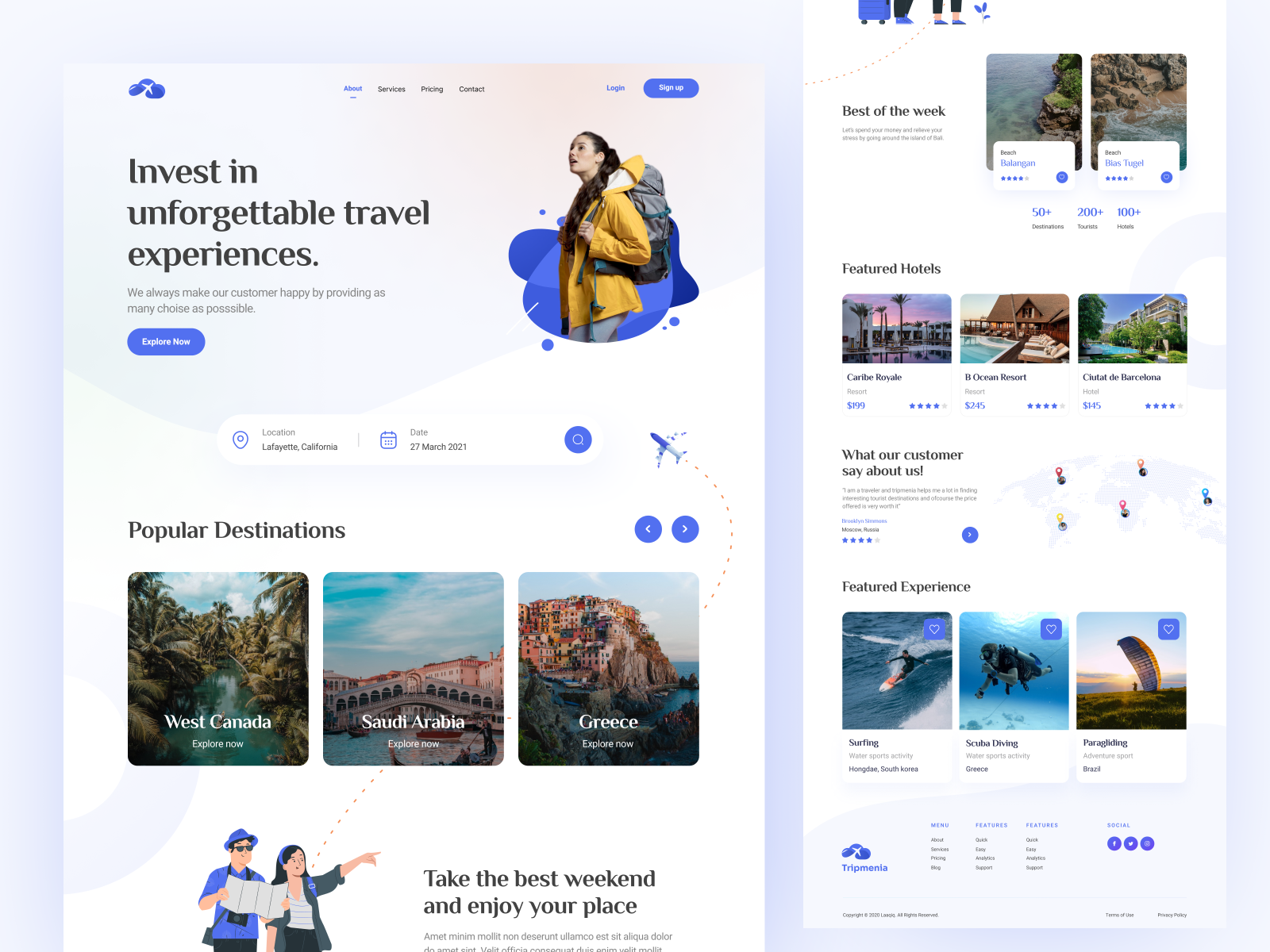 Travel Experiences Website by IndiaNIC Infotech on Dribbble