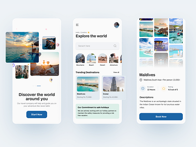 Explore the world app book branding clean concept design discover flat hangout mobile product search travel trip ui ux world