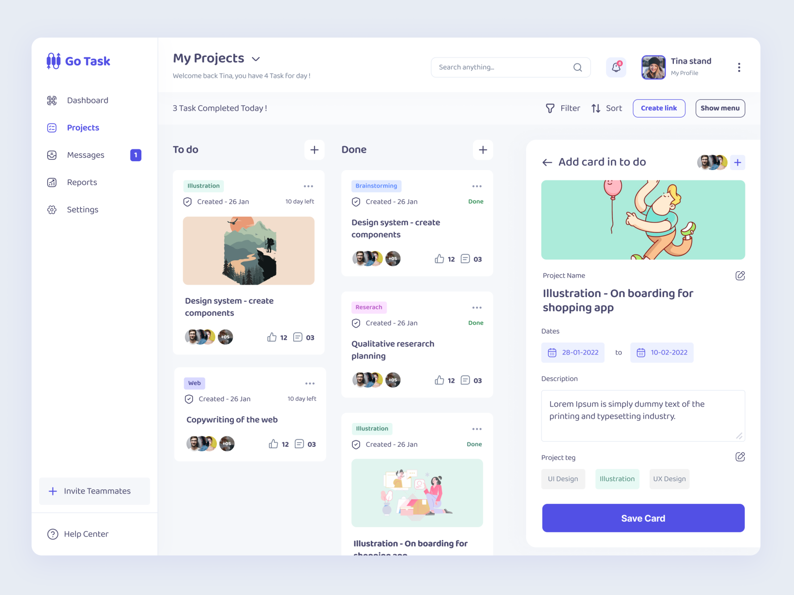 Project Tasks - Kanban View by IndiaNIC Infotech on Dribbble