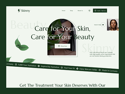 Beauty Products Website UI Design baby beauty care cosmetic ecommerce fit green hydration landing lifestyle looks minimal natural organic product shopping skin skincare ui web