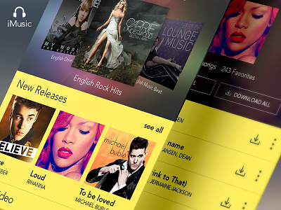 iMusic-Music App app clean flat ios8 music uxui