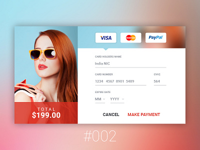 Daily UI - 002 Credit Card Checkout 002 card cart checkout credit dailyui payment paypal visa