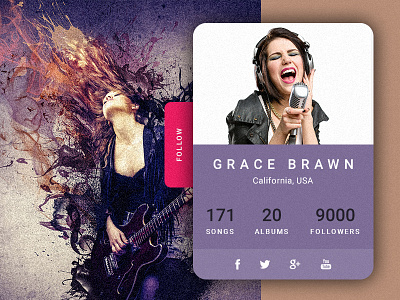 Daily UI - 006 User Profile 006 card dailyui follow numbers profile user