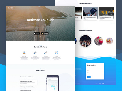 Landing Page Design design home landing one page social ui ux website