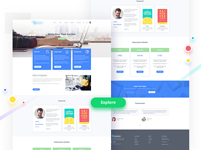 Writing And Self Publishing Web Portal books clean design flat magazine minimal portal publishing sketchapp web writing