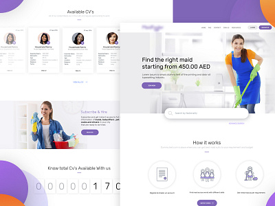 Maid hiring portal clean design maid minimal portal ui ux website