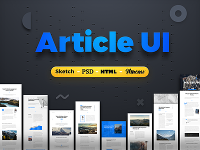 Article UI article blog free freebie html macaw psd sketch typography ui ui set web