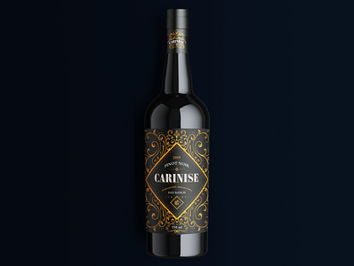 CARINISE - Wine Label branding decorative floral handlettering heritage illustrative lettering art packaging print product typography vintage wine label