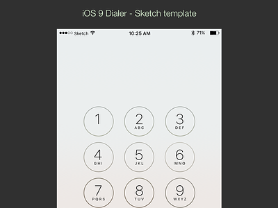 iOS9 Dialer - Sketch Template dialer dialer screen freebie ios ios9 sketch sketch app sketch resource sketch template svg vector