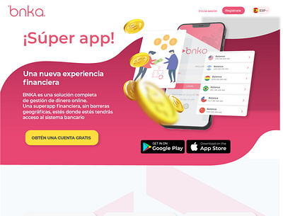 BNKA webflow web app adobe xd design figma figma to webflow fintech website ui web design web ui webflow website xd