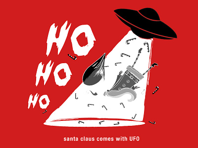 Santa Claus comes with UFO new year santa claus ufo