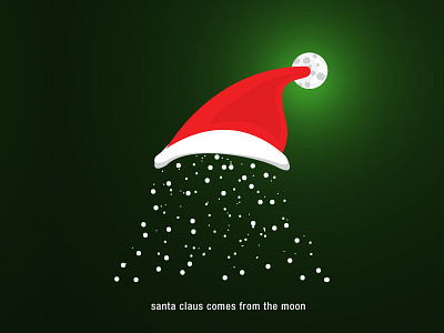 Santa Claus comes from the moon moon hat new year card santa claus santa moon