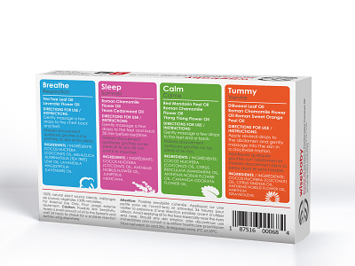Massage Oils - back side label design packaging design